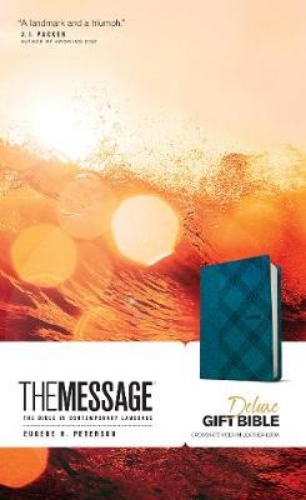 Picture of The Message Deluxe Gift Bible, Denim Leather-look