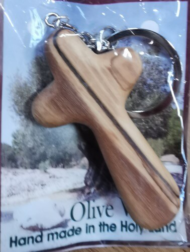 Picture of Olivewood Cross Keyring