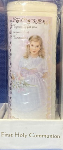 Picture of first holy communion candle